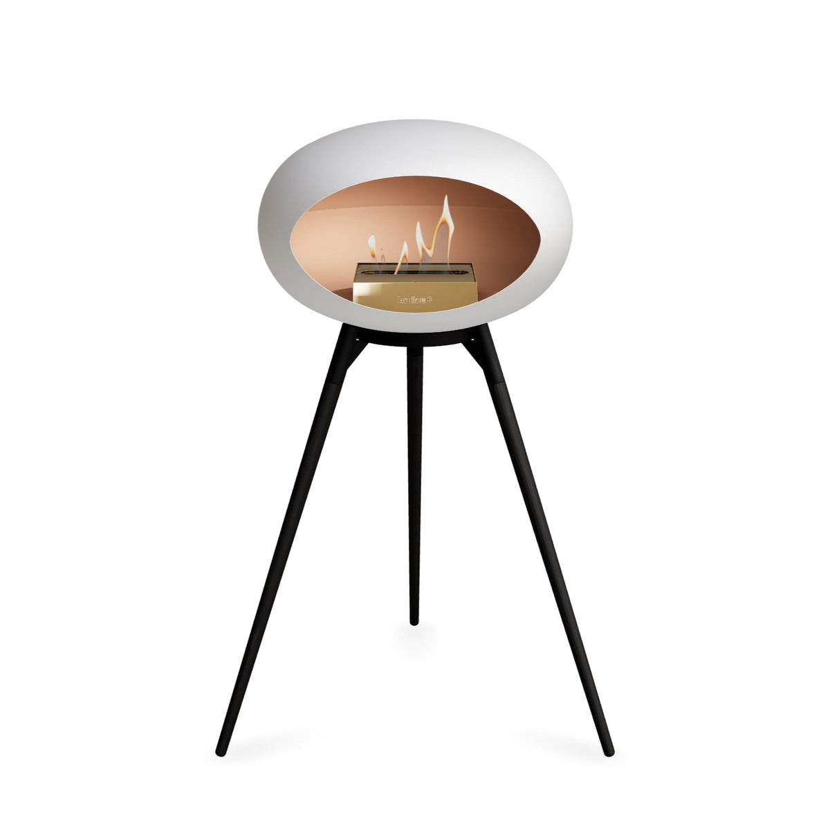 Le Feu Ground High Dome White Fireplaces Nüline Distribution black black oak rose gold burner