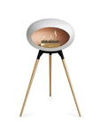 Le Feu Ground High Dome White Fireplaces Nüline Distribution black soaptreated oak rose gold burner