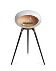 Le Feu Ground High Dome White Fireplaces Nüline Distribution mocca black oak rose gold burner