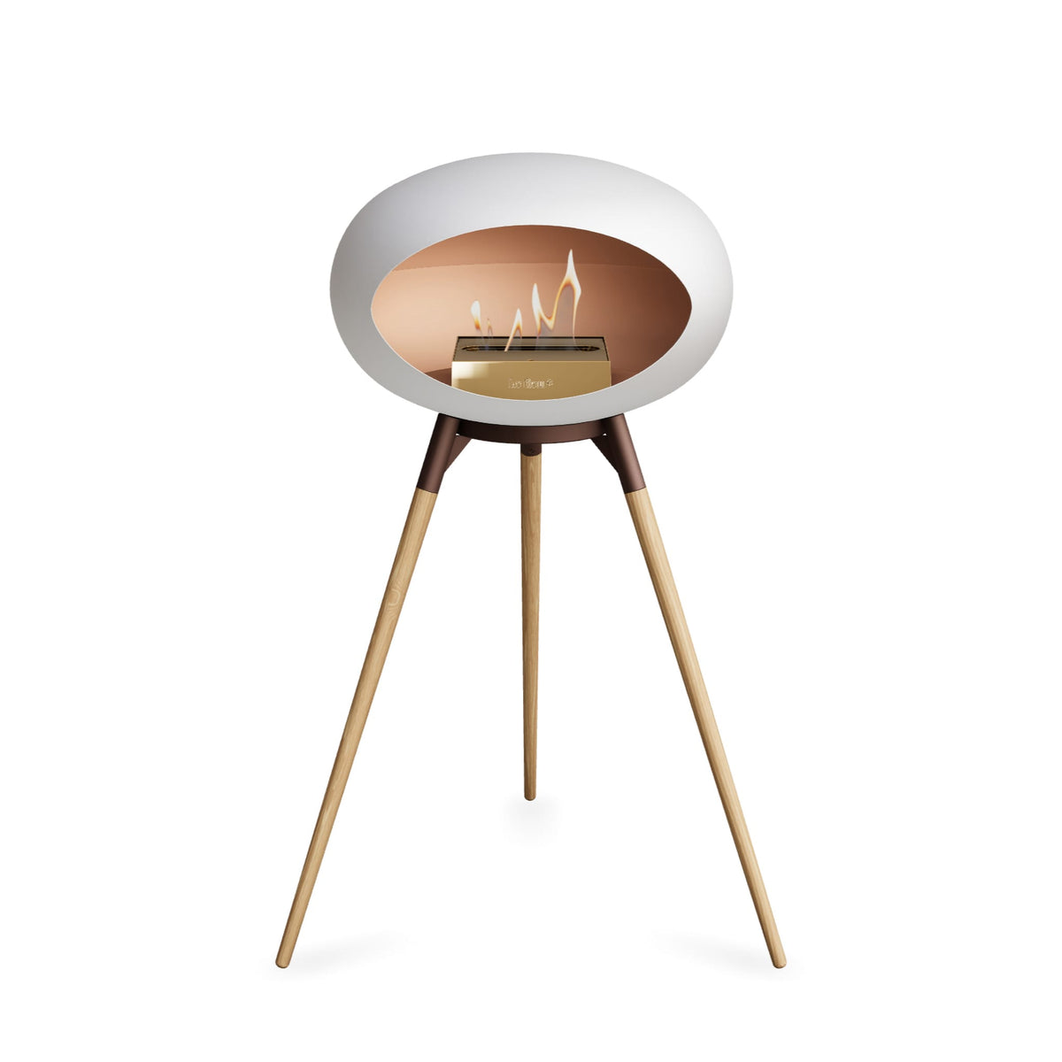 Le Feu Ground High Dome White Fireplaces Nüline Distribution mocca soaptreated oak rose gold burner
