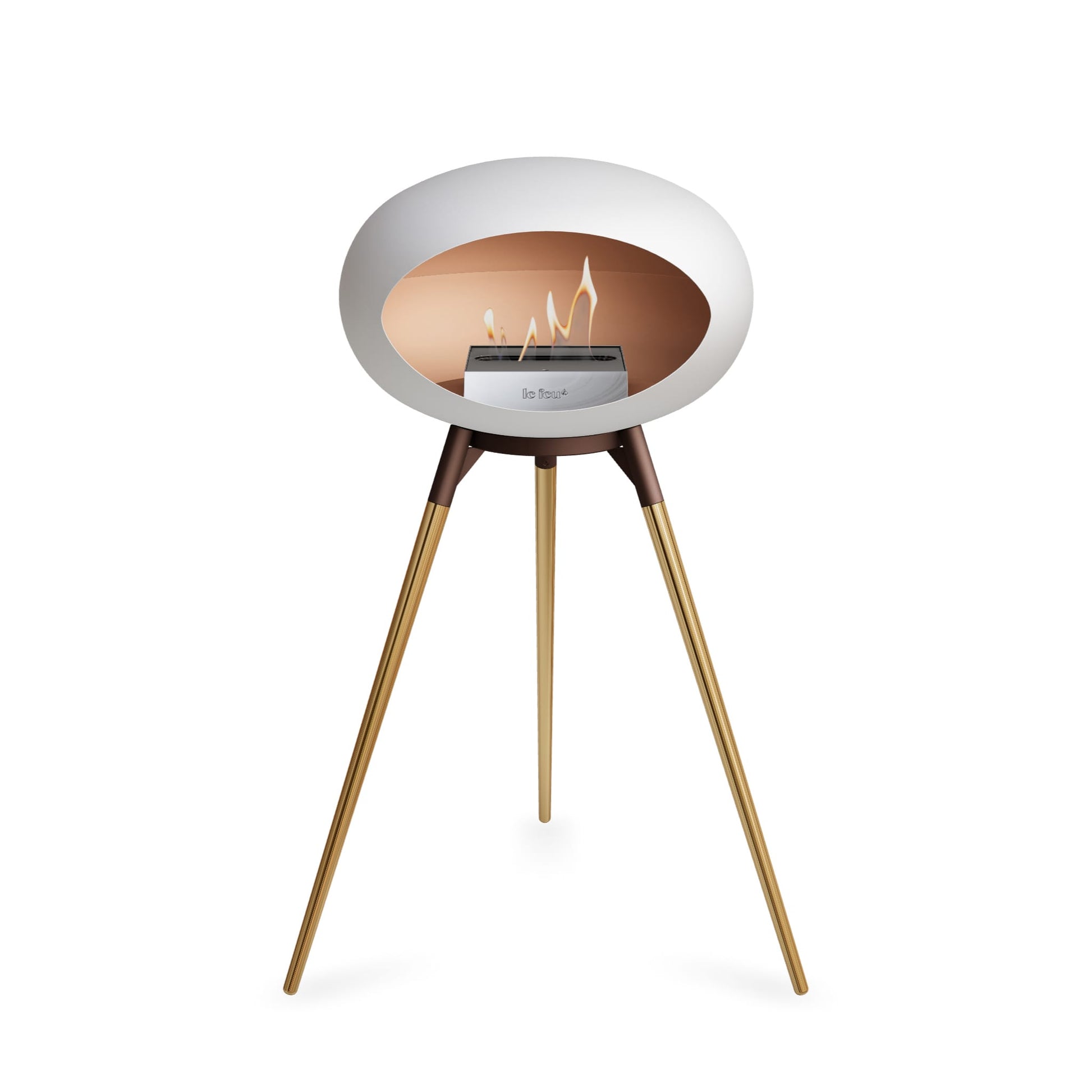 Le Feu Ground High Dome <br>White Fireplaces Nüline Distribution mocca rose gold steel burner