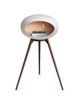 Le Feu Ground High Dome White Fireplaces Nüline Distribution mocca smoked oak steel burner
