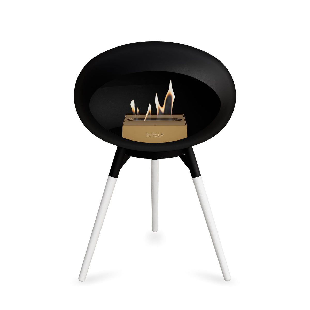 Le Feu Ground Low Dome Black Fireplaces Nüline Distribution black white oak rose gold burner