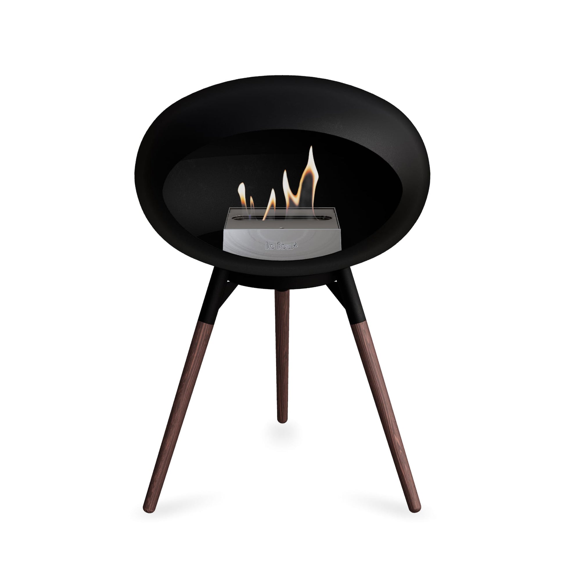 Le Feu Ground Low Dome <br>Black Fireplaces Nüline Distribution black smoked oak steel burner