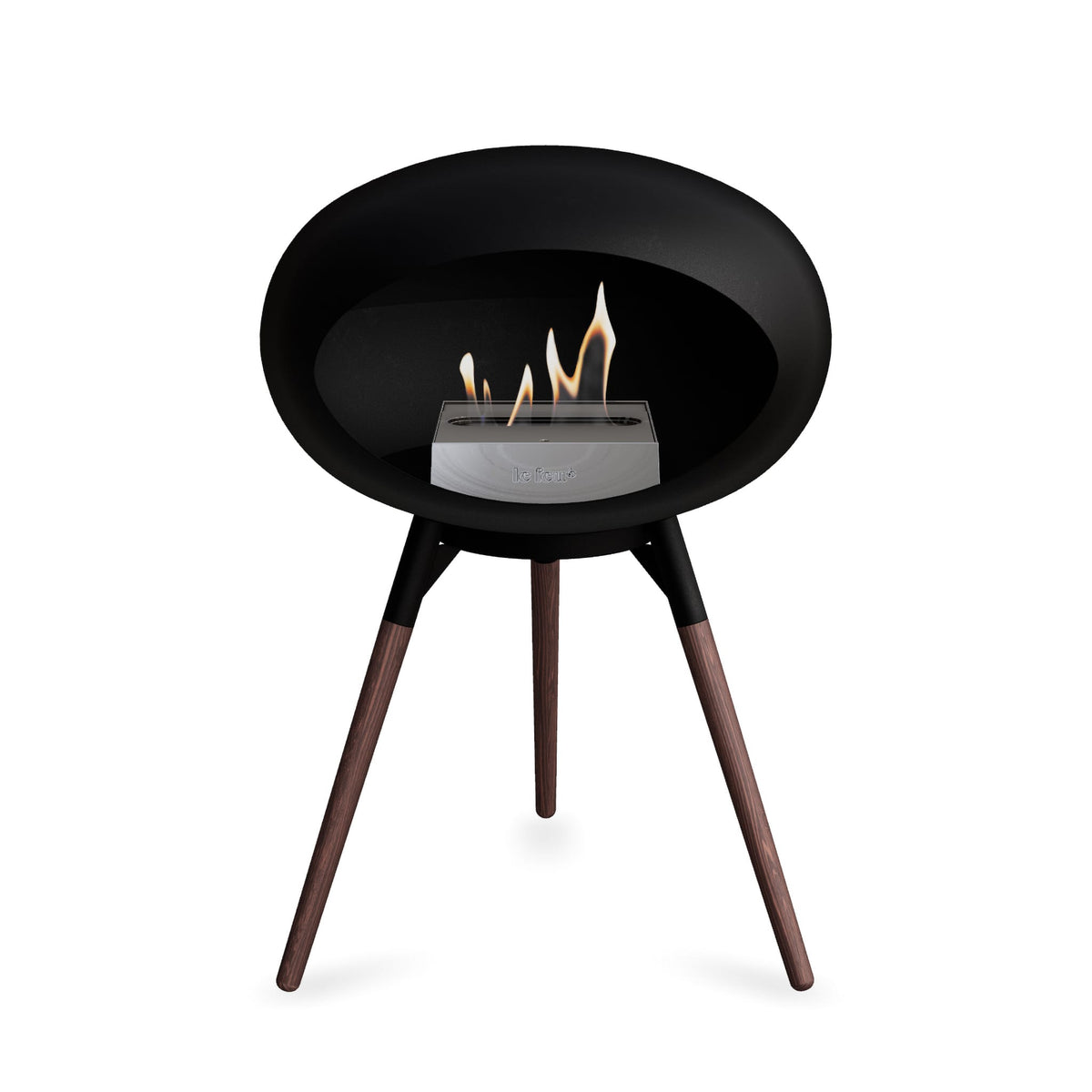 Le Feu Ground Low Dome Black Fireplaces Nüline Distribution black smoked oak steel burner