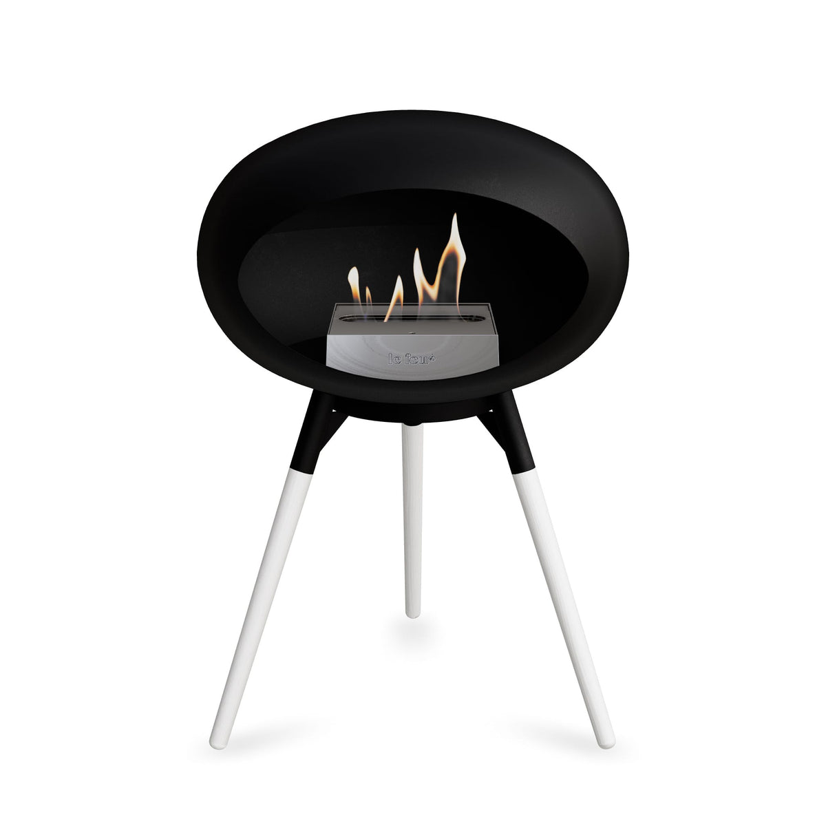 Le Feu Ground Low Dome Black Fireplaces Nüline Distribution black white oak steel burner