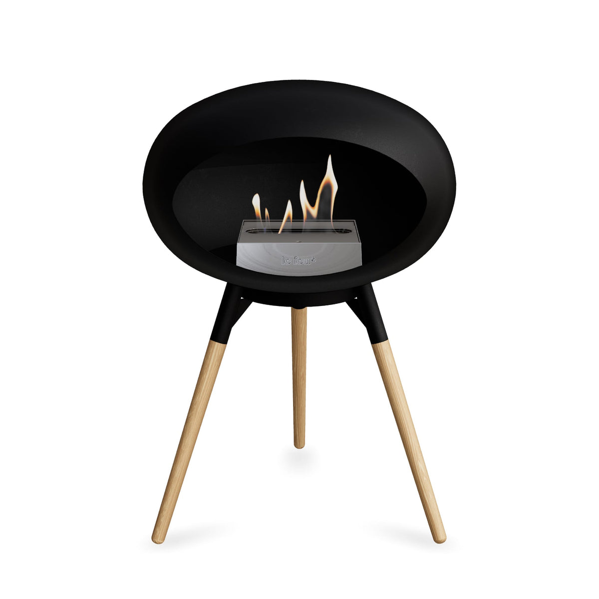 Le Feu Ground Low Dome Black Fireplaces Nüline Distribution black soaptreated oak steel burner