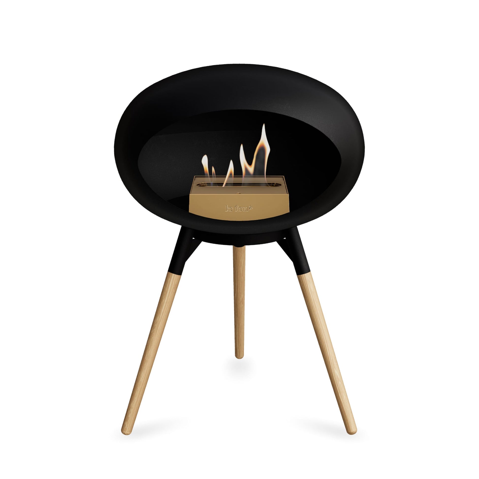 Le Feu Ground Low Dome <br>Black Fireplaces Nüline Distribution black soaptreated oak rose gold burner