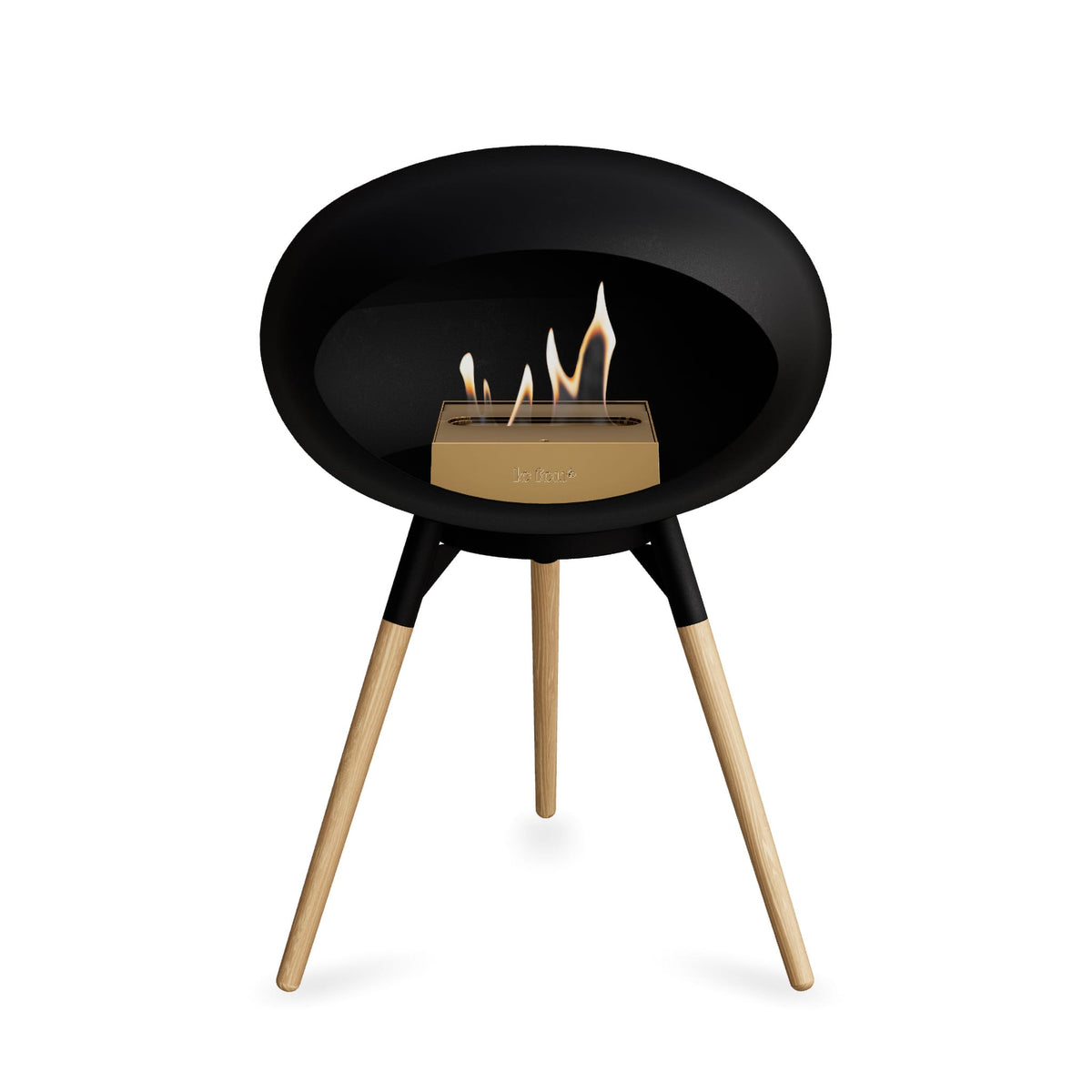 Le Feu Ground Low Dome Black Fireplaces Nüline Distribution black soaptreated oak rose gold burner