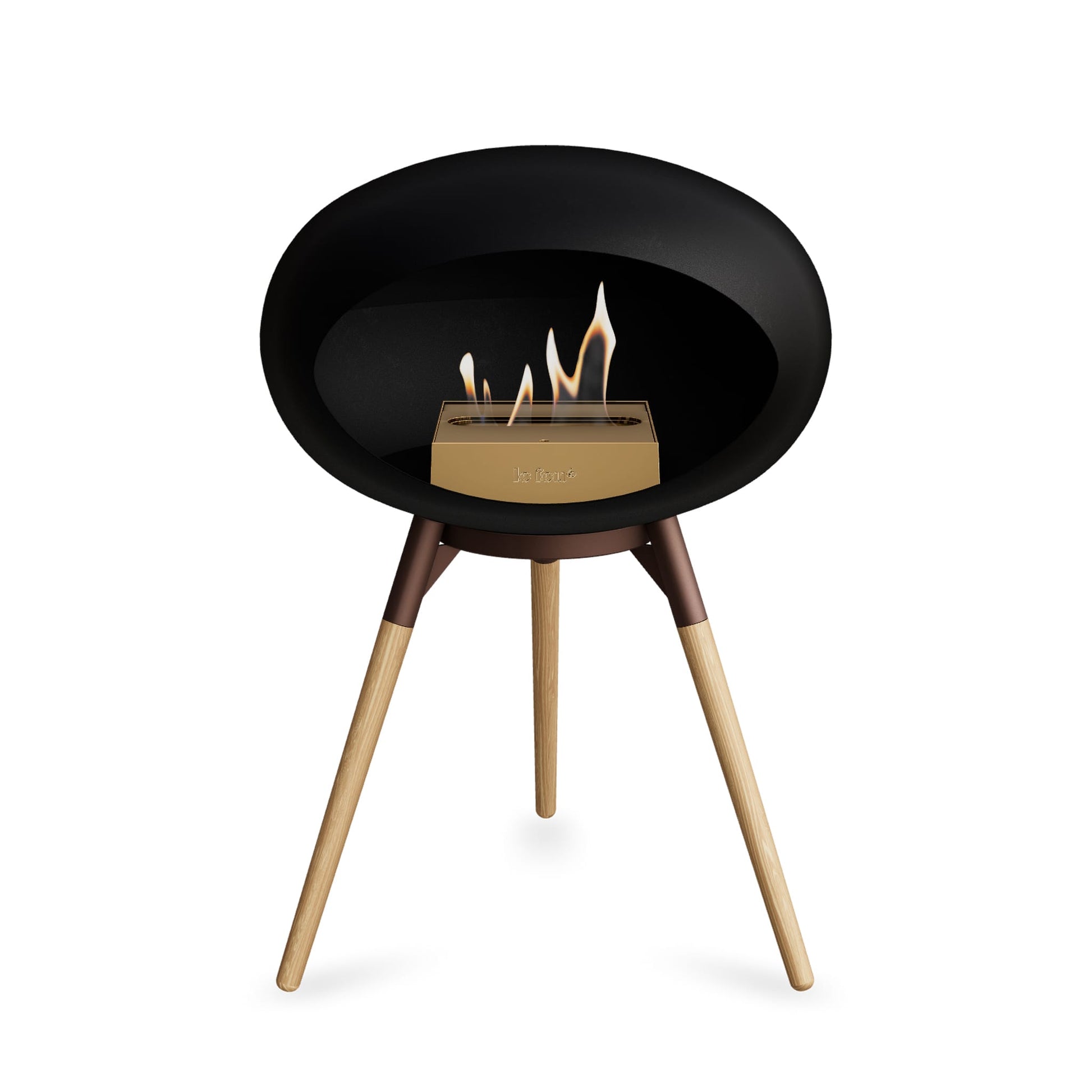 Le Feu Ground Low Dome <br>Black Fireplaces Nüline Distribution mocca soaptreated oak rose gold burner