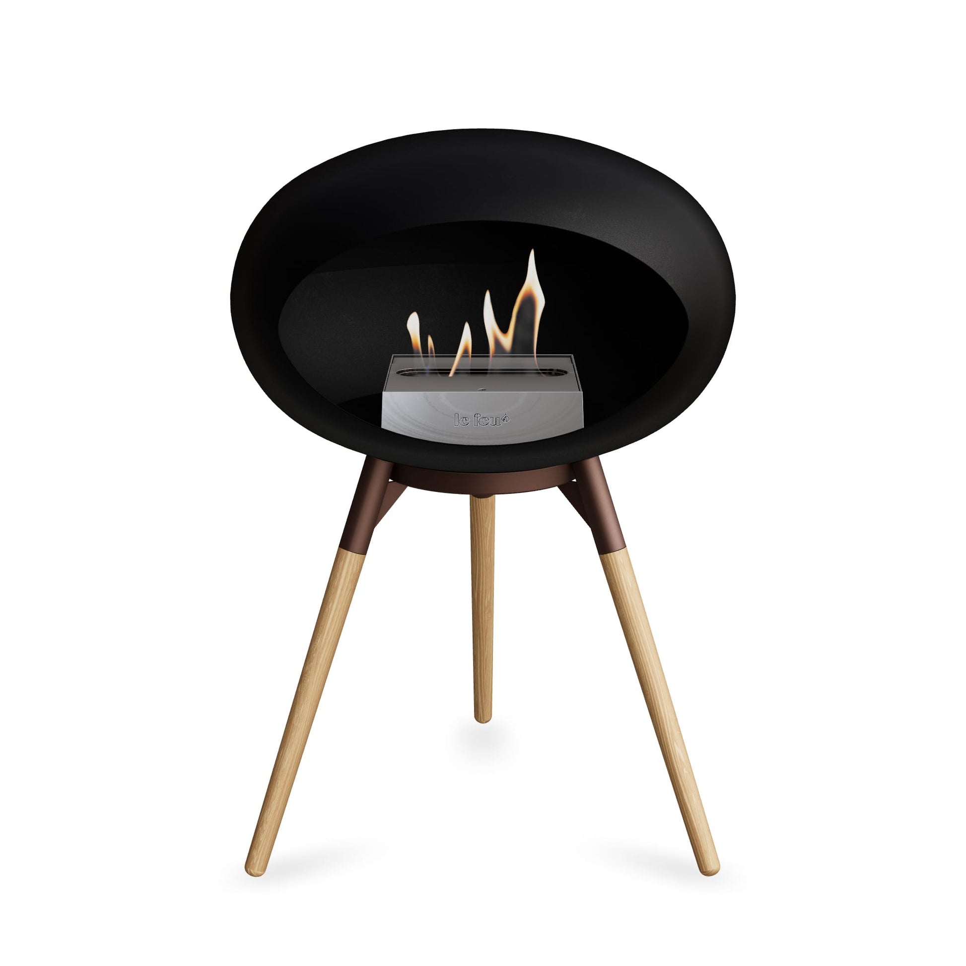 Le Feu Ground Low Dome <br>Black Fireplaces Nüline Distribution mocca soaptreated oak steel burner