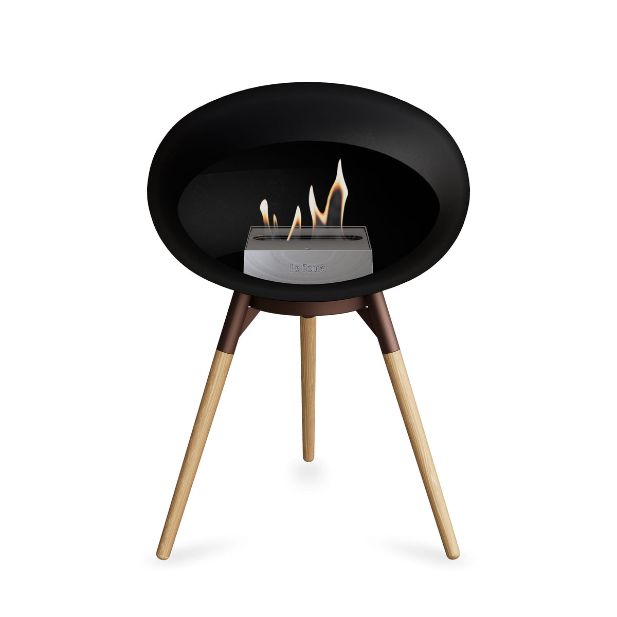 Le Feu Ground Low Dome Black Fireplaces Nüline Distribution mocca soaptreated oak steel burner