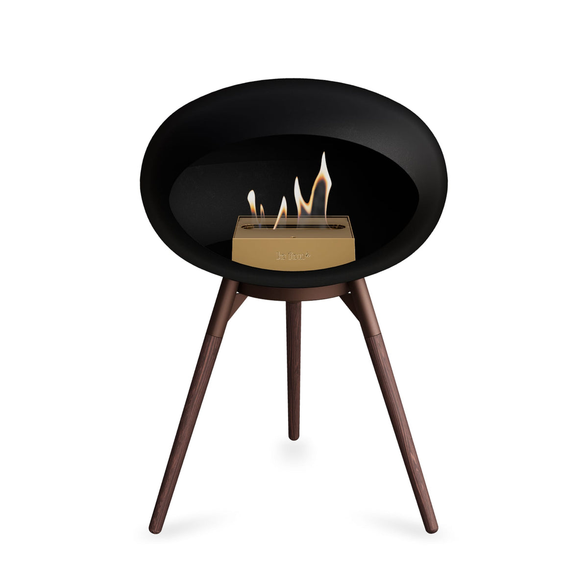 Le Feu Ground Low Dome Black Fireplaces Nüline Distribution mocca smoked oak rose gold burner