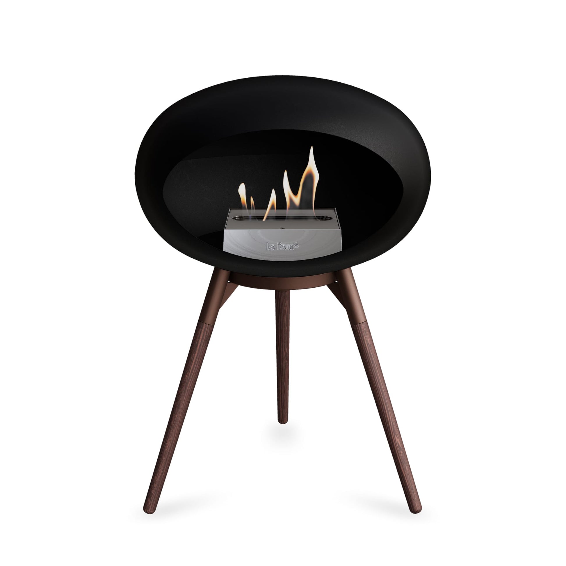 Le Feu Ground Low Dome <br>Black Fireplaces Nüline Distribution mocca smoked oak steel burner