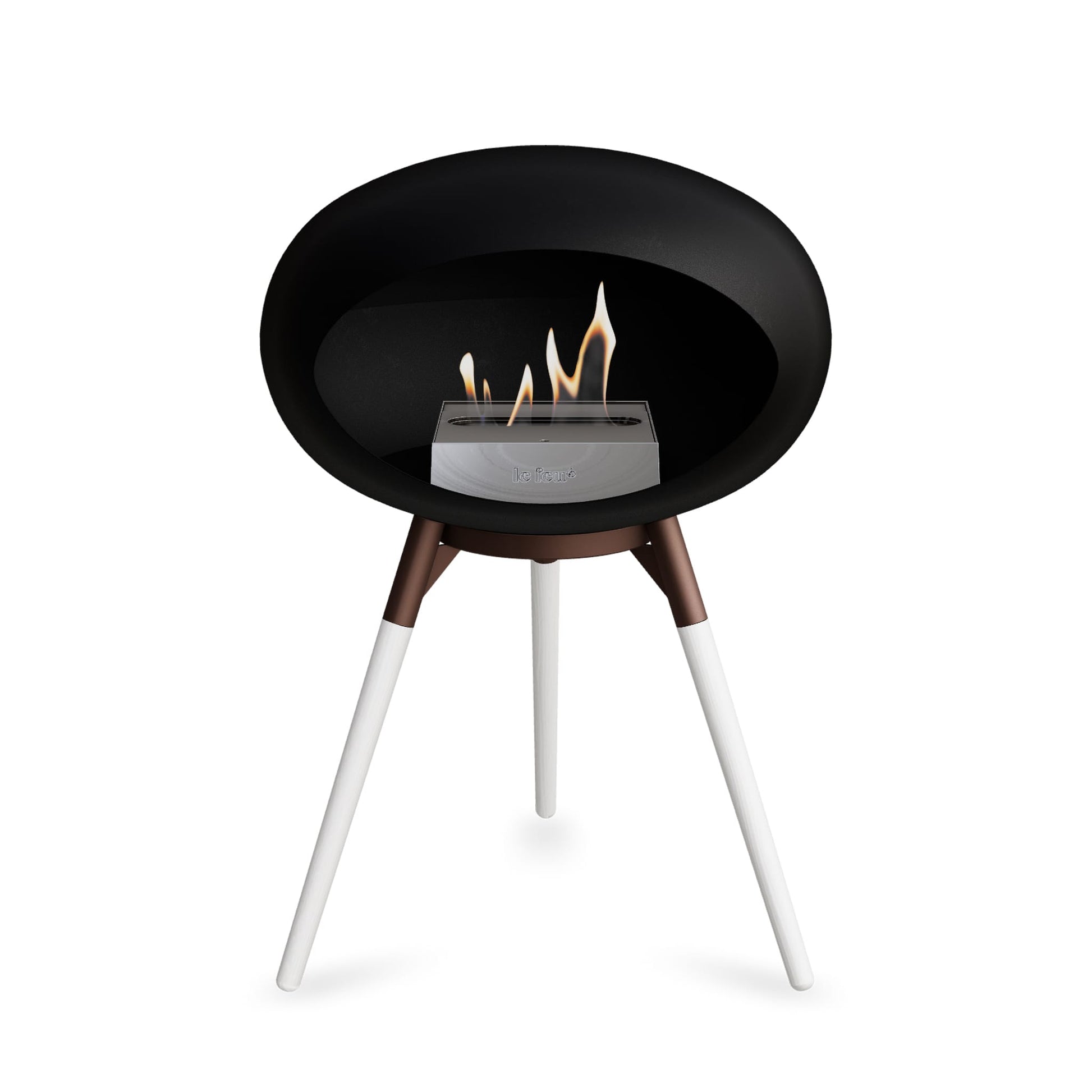 Le Feu Ground Low Dome <br>Black Fireplaces Nüline Distribution mocca white oak steel burner