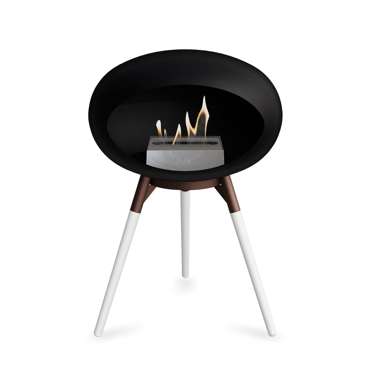 Le Feu Ground Low Dome Black Fireplaces Nüline Distribution mocca white oak steel burner