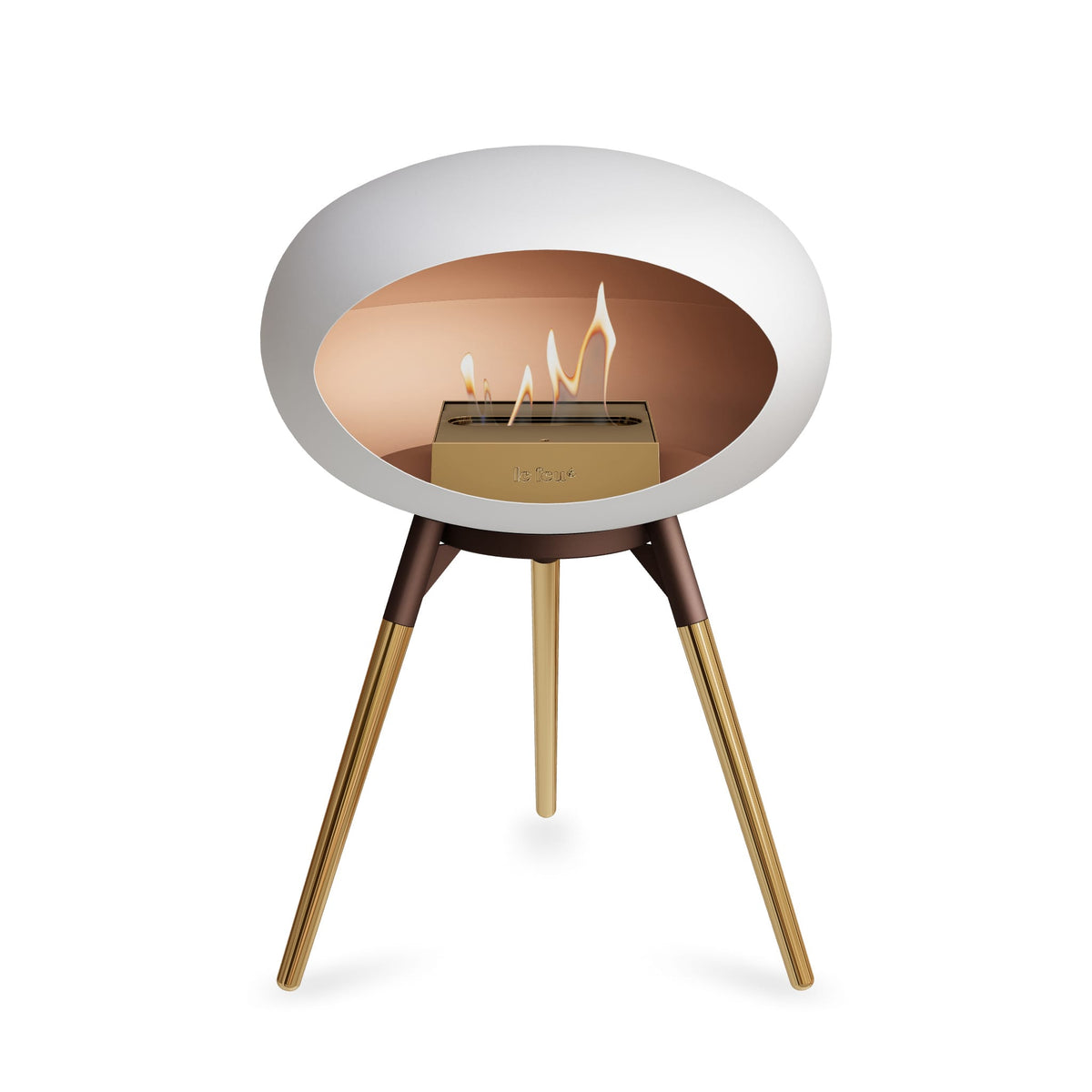 Le Feu Ground Low Dome White Fireplaces Nüline Distribution mocca rose gold rose gold burner
