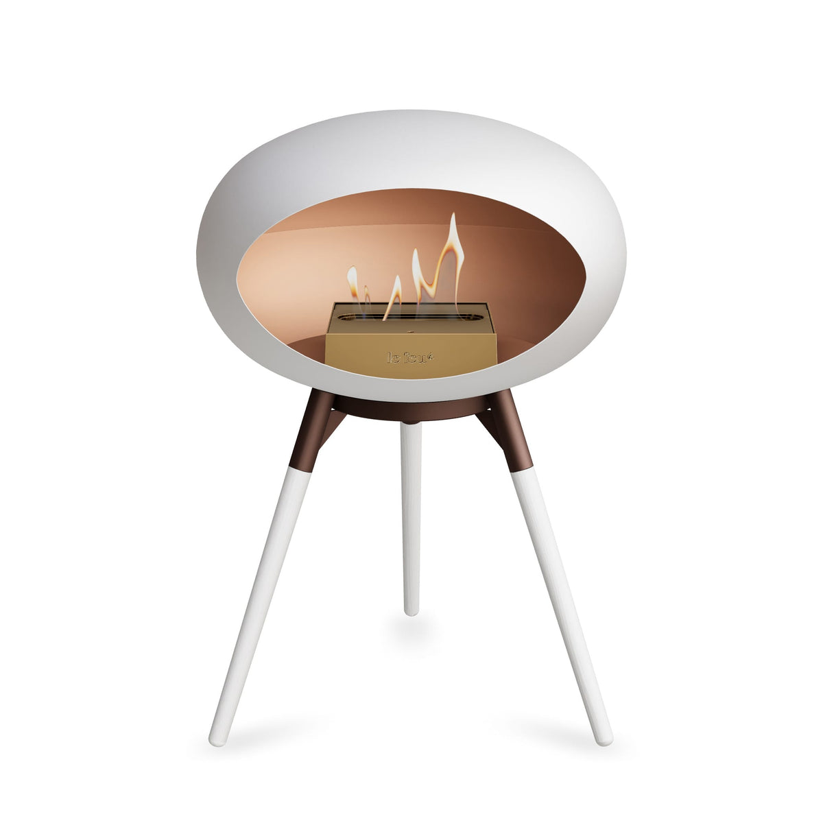 Le Feu Ground Low Dome White Fireplaces Nüline Distribution mocca white oak rose gold burner
