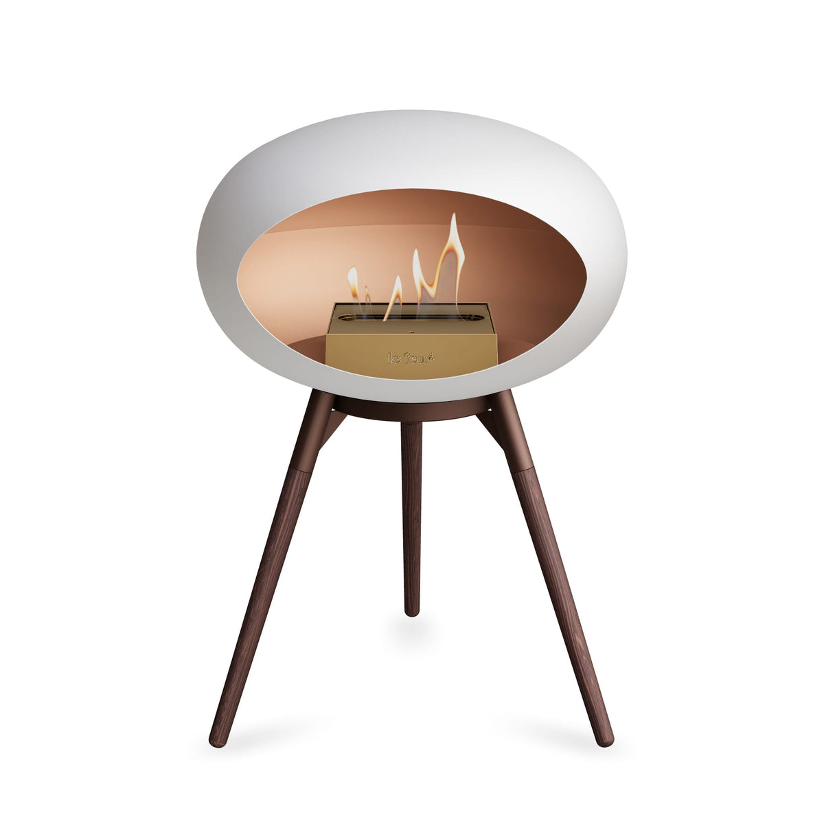 Le Feu Ground Low Dome White Fireplaces Nüline Distribution mocca smoked oak rose gold burner