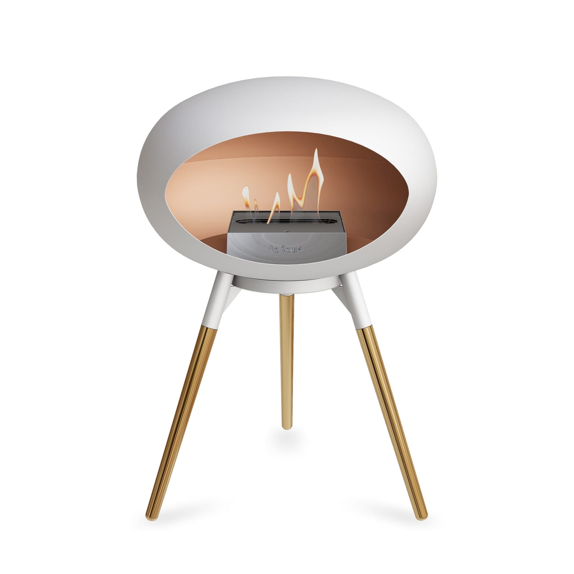 Le Feu Ground Low Dome <br>White Fireplaces Nüline Distribution white rose gold steel burner