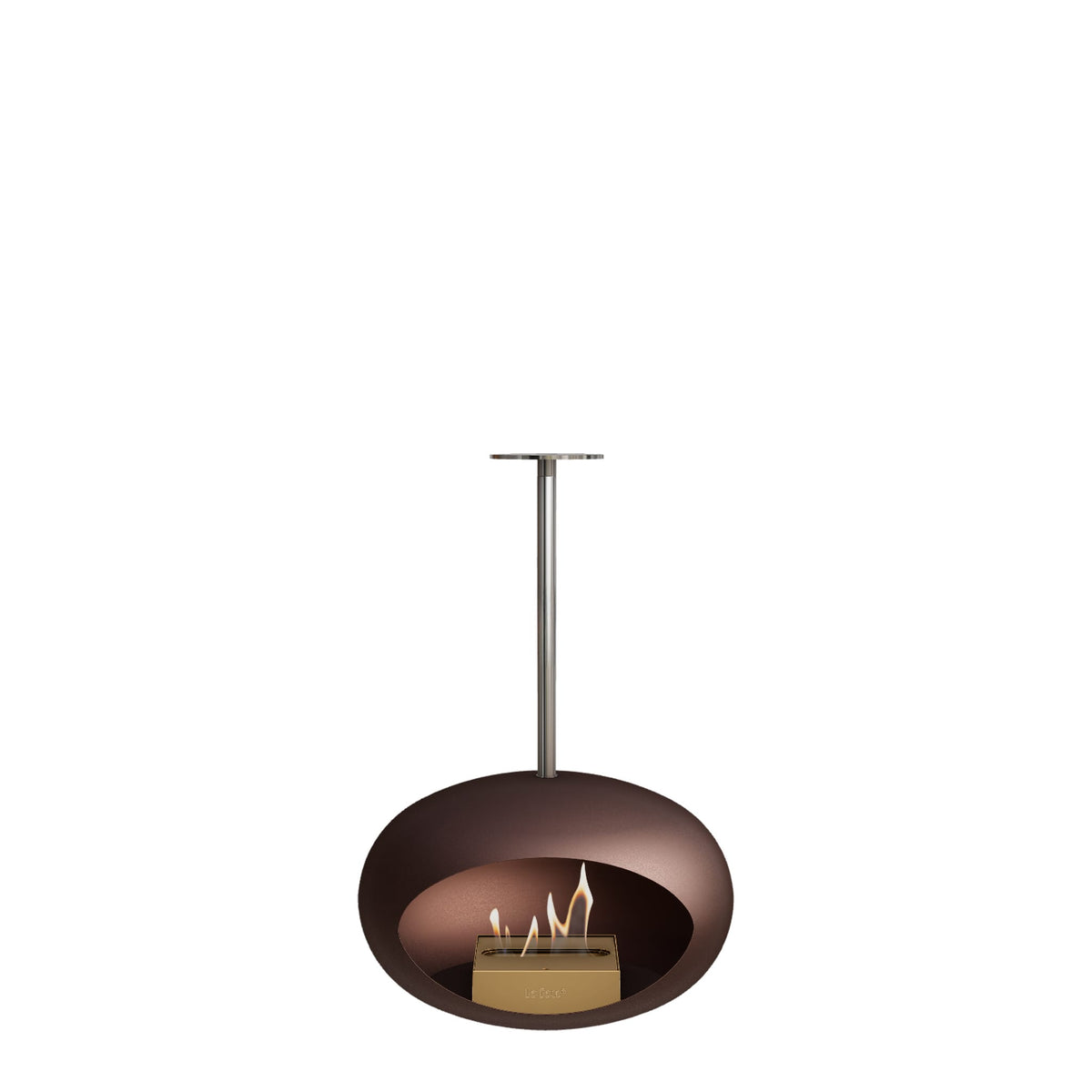 Le Feu Sky Dome Mocca Fireplaces Nüline Distribution 50 cm polished steel rose gold burner