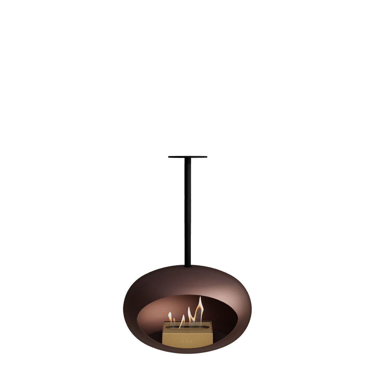 Le Feu Sky Dome Mocca Fireplaces Nüline Distribution 50 cm black rose gold burner