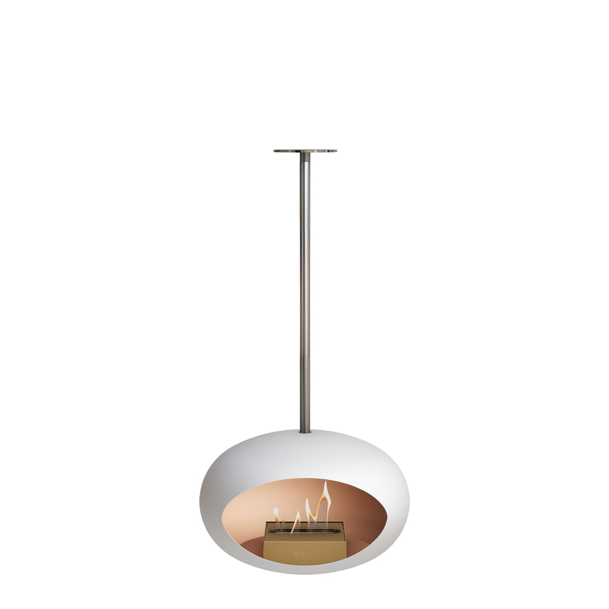 Le Feu Sky Dome White Fireplaces Nüline Distribution 100 cm polished steel rose gold burner
