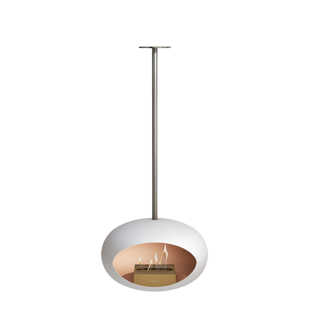 Le Feu Sky Dome White Fireplaces Nüline Distribution 120 cm polished steel rose gold burner