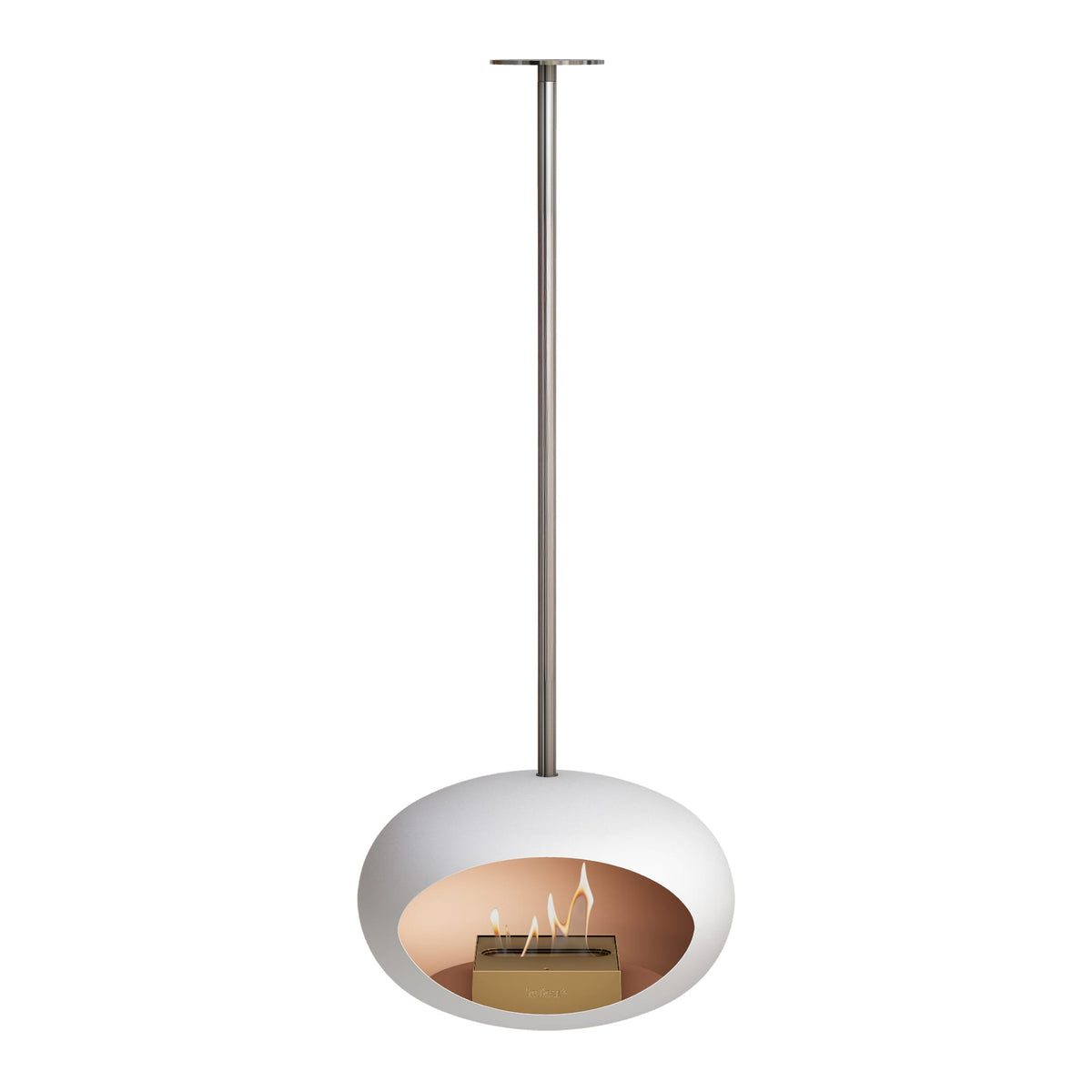 Le Feu Sky Dome White Fireplaces Nüline Distribution 140 cm polished steel rose gold burner