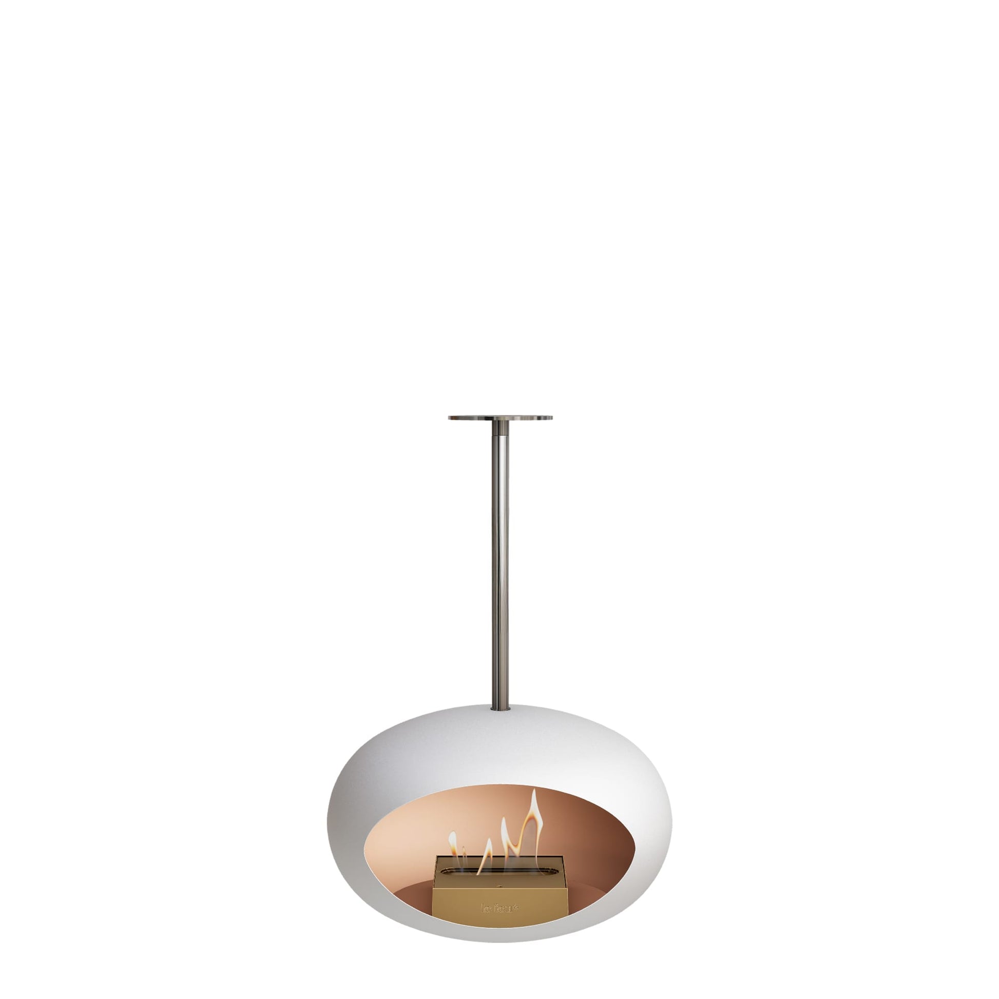Le Feu Sky Dome <br>White Fireplaces Nüline Distribution 50 cm polished steel rose gold burner
