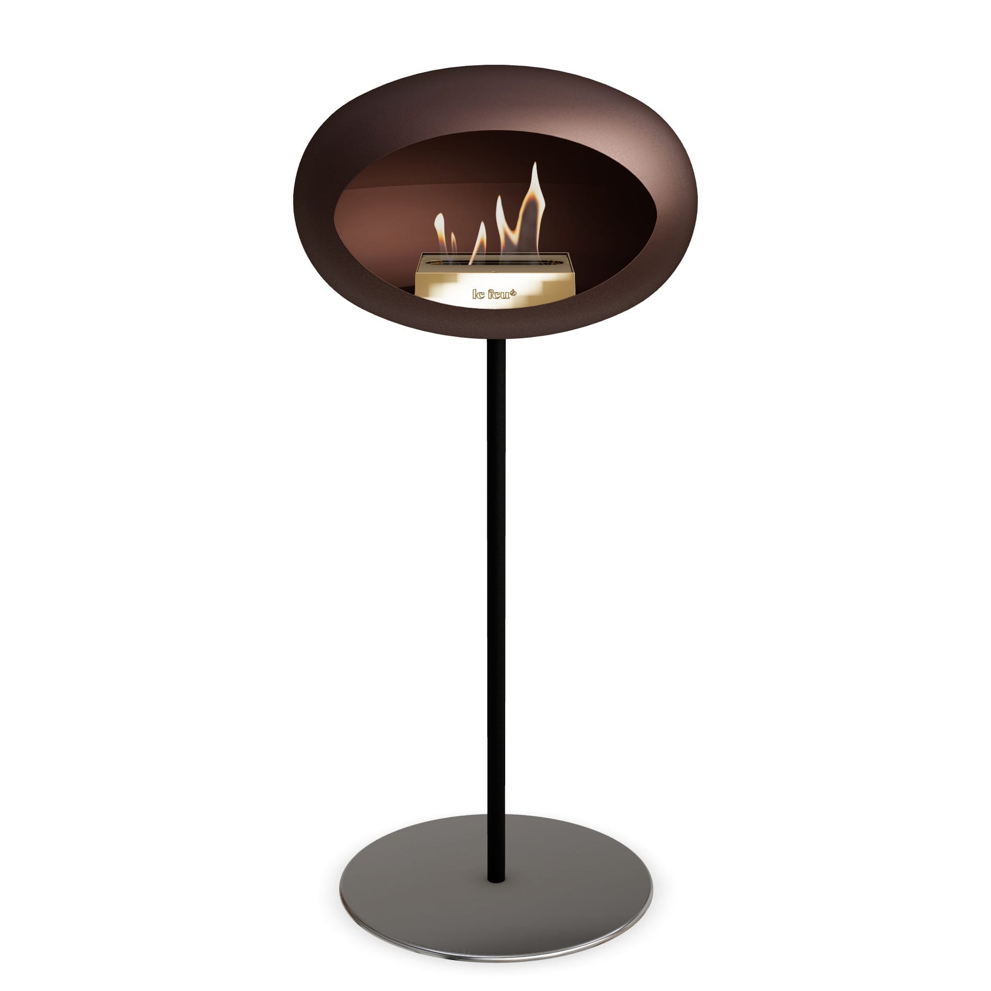 Le Feu Steel High Dome <br>Mocca Fireplaces Nüline Distribution ø2.5 cm black polished steel rose gold burner