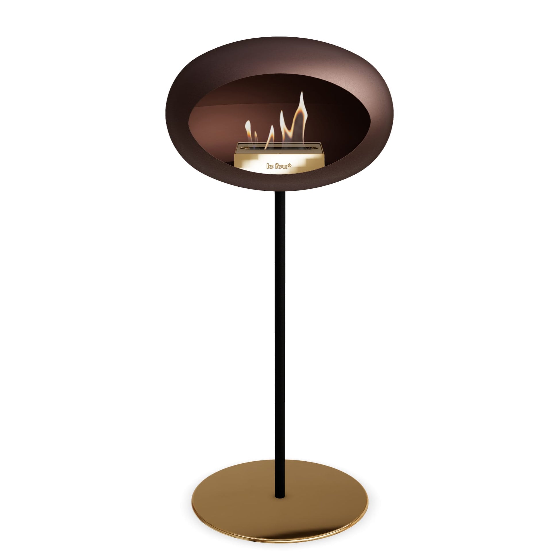 Le Feu Steel High Dome <br>Mocca Fireplaces Nüline Distribution ø2.5 cm black rose gold rose gold burner