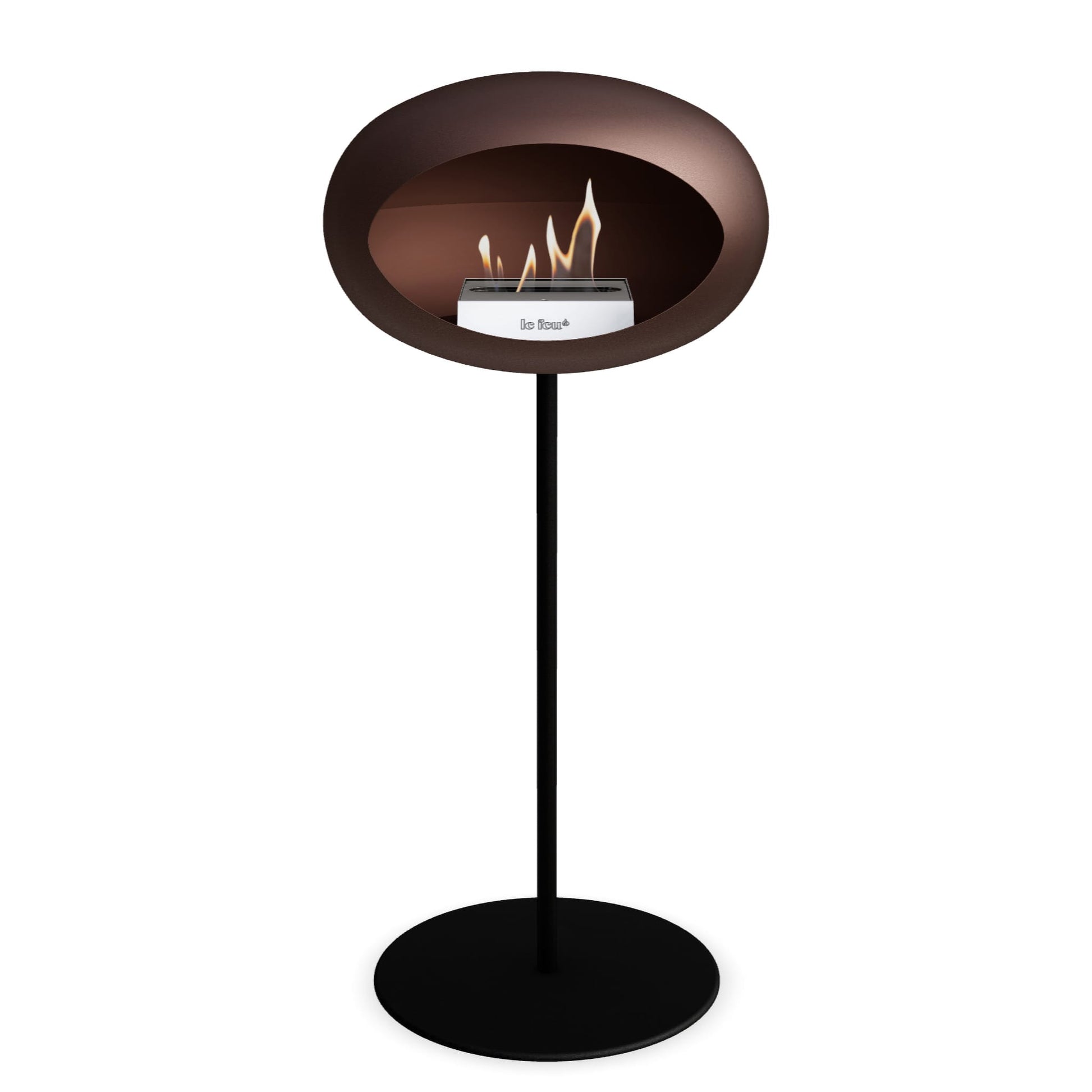 Le Feu Steel High Dome <br>Mocca Fireplaces Nüline Distribution ø2.5 cm black black steel burner