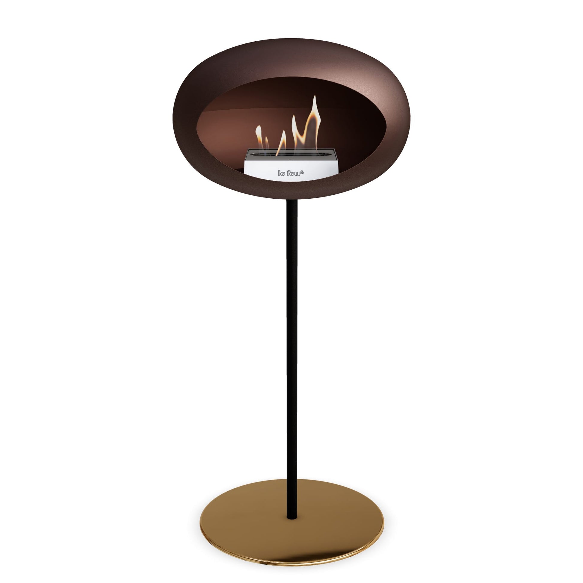 Le Feu Steel High Dome <br>Mocca Fireplaces Nüline Distribution ø2.5 cm black rose gold steel burner