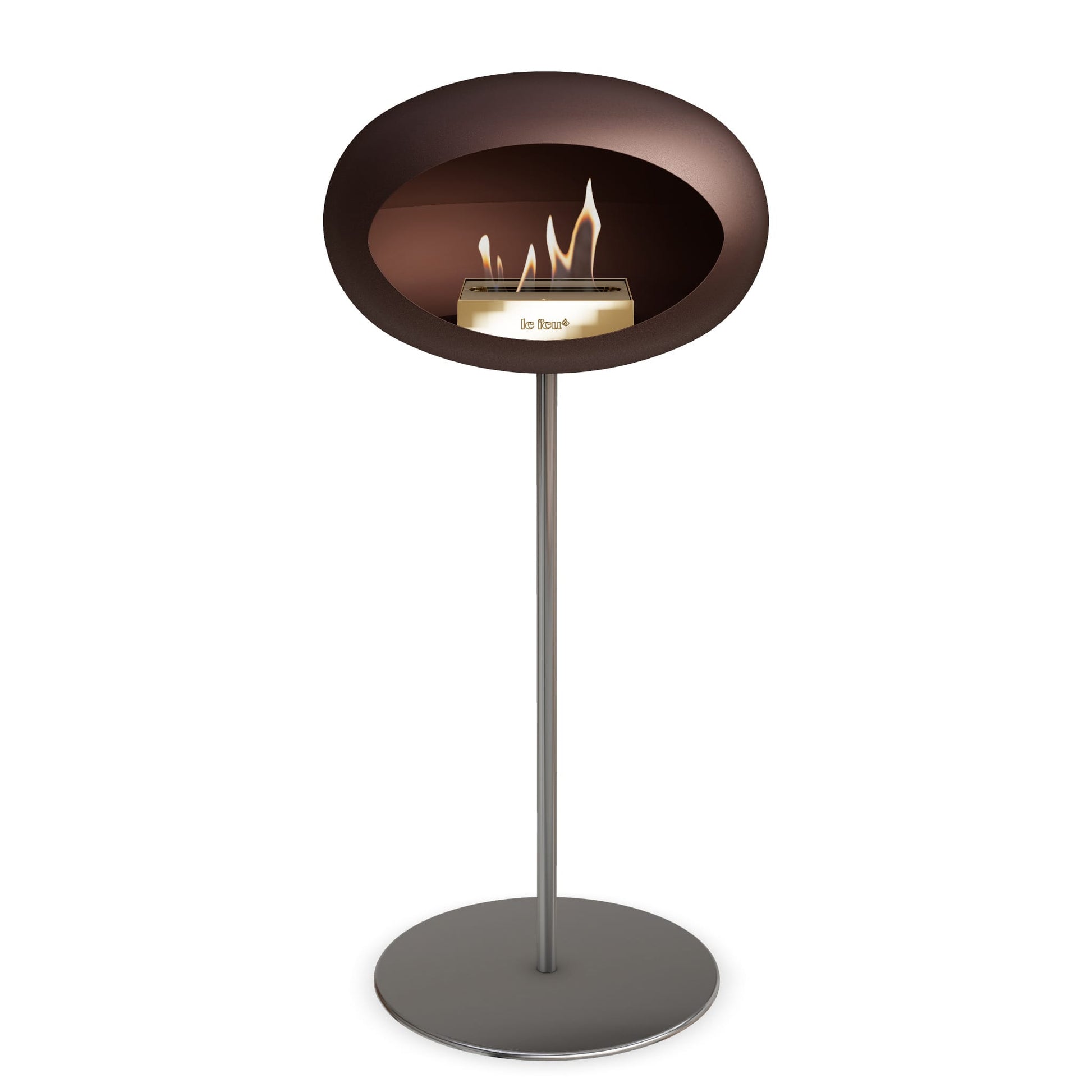 Le Feu Steel High Dome <br>Mocca Fireplaces Nüline Distribution ø2.5 cm polished steel polished steel steel burner