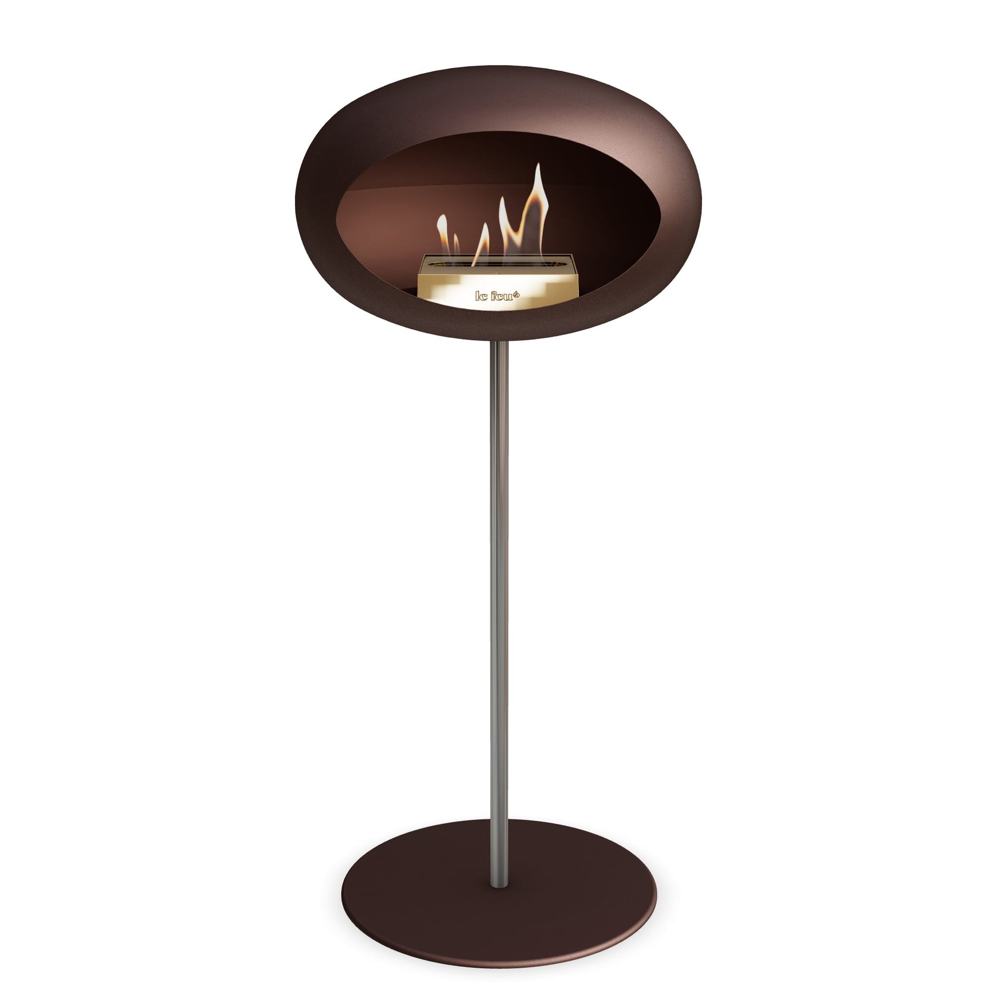 Le Feu Steel High Dome <br>Mocca Fireplaces Nüline Distribution ø2.5 cm polished steel mocca rose gold burner