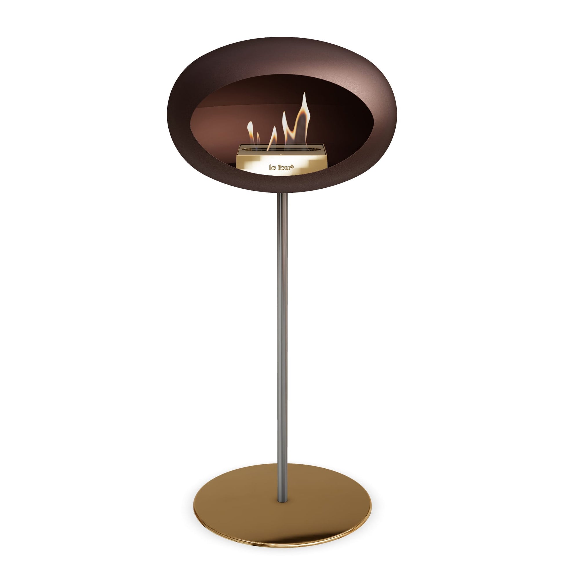 Le Feu Steel High Dome <br>Mocca Fireplaces Nüline Distribution ø2.5 cm polished steel rose gold rose gold burner