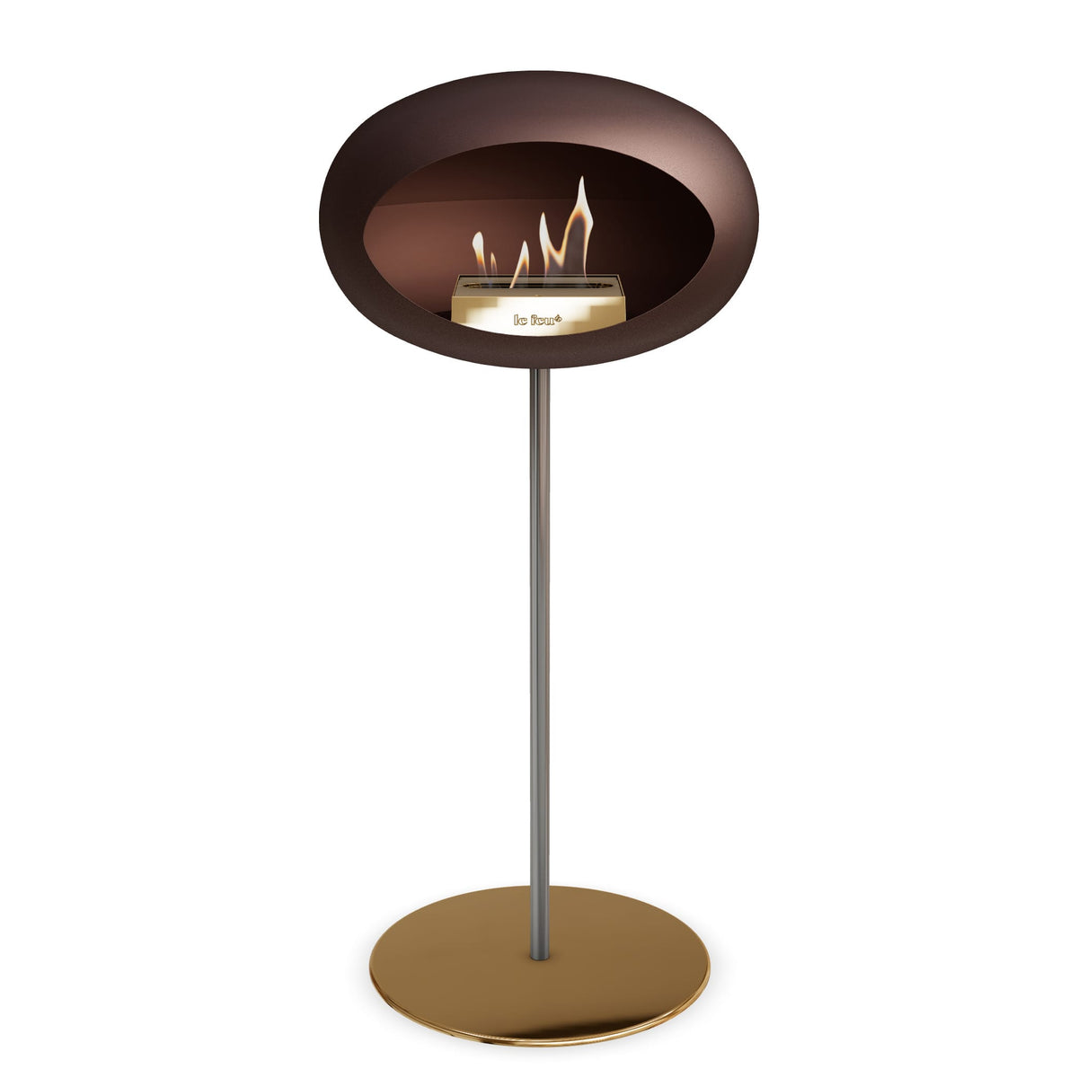 Le Feu Steel High Dome Mocca Fireplaces Nüline Distribution ø2.5 cm polished steel rose gold rose gold burner