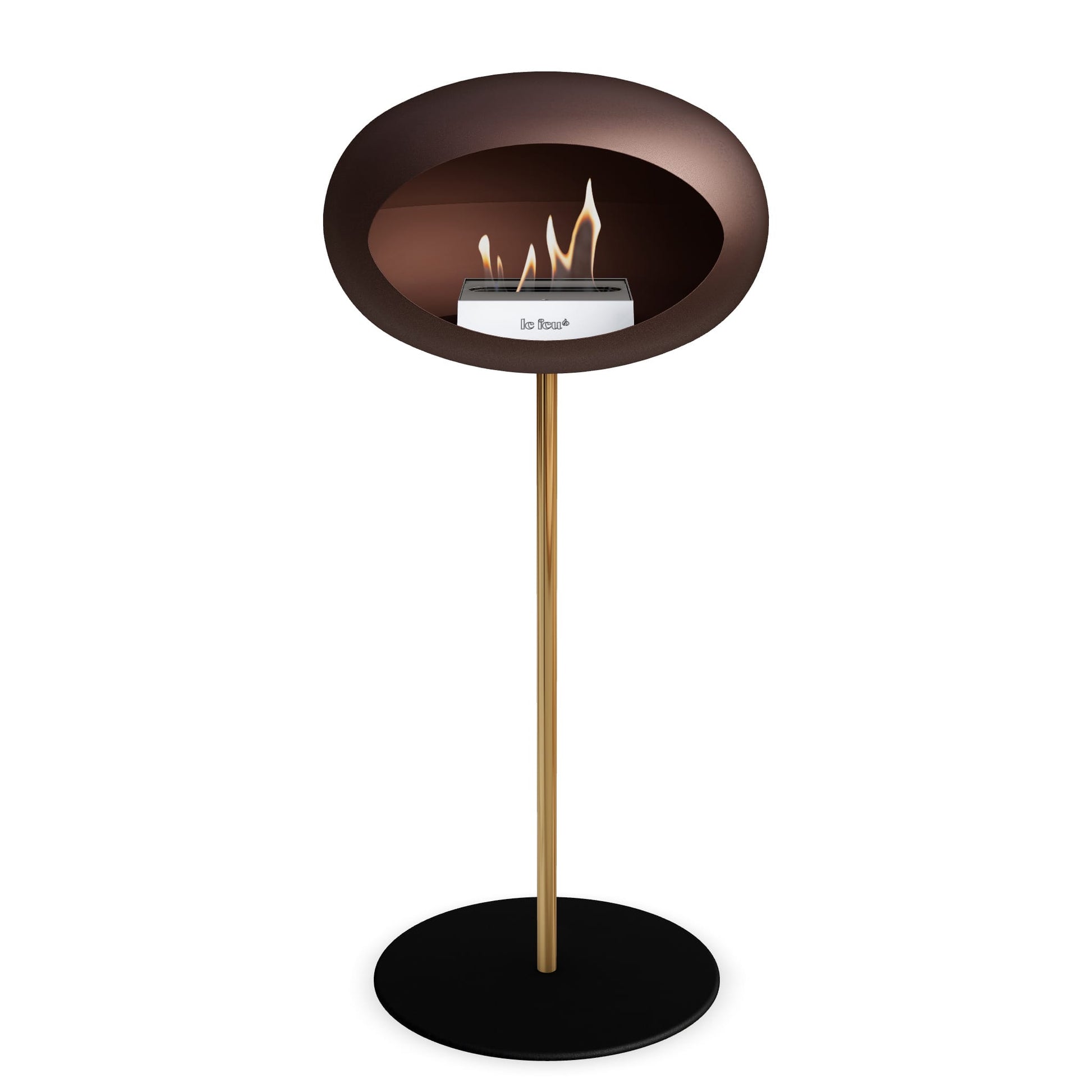 Le Feu Steel High Dome <br>Mocca Fireplaces Nüline Distribution ø2.5 cm rose gold black steel burner