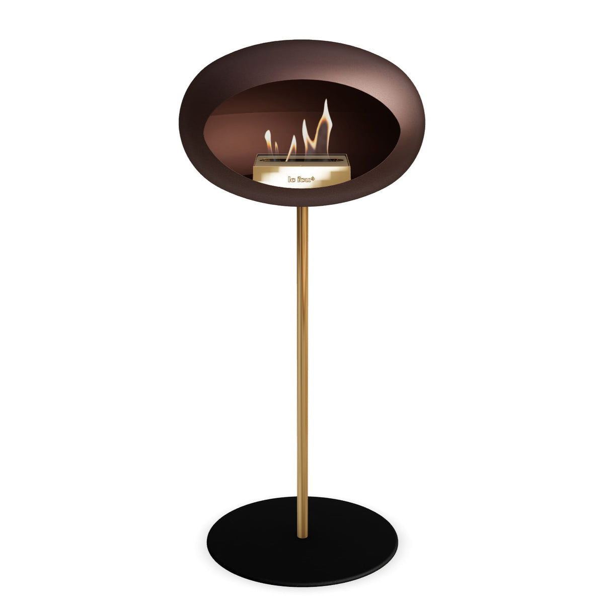 Le Feu Steel High Dome Mocca Fireplaces Nüline Distribution ø2.5 cm rose gold black rose gold burner