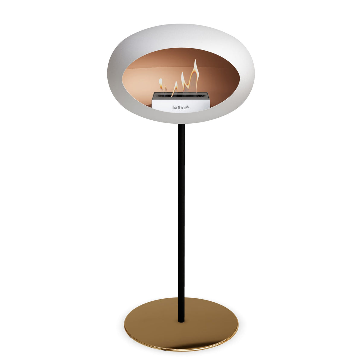 Le Feu Steel High Dome White Fireplaces Nüline Distribution ø2.5 cm black rose gold steel burner