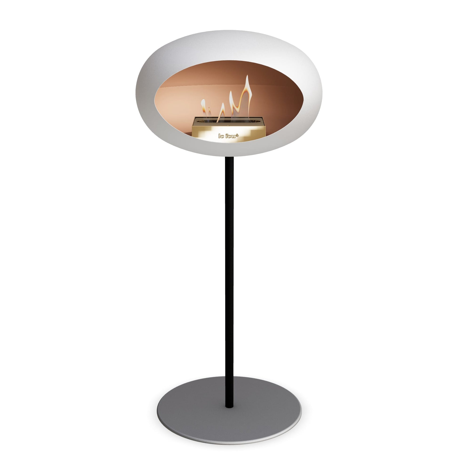 Le Feu Steel High Dome <br>White Fireplaces Nüline Distribution ø2.5 cm black nickel rose gold burner