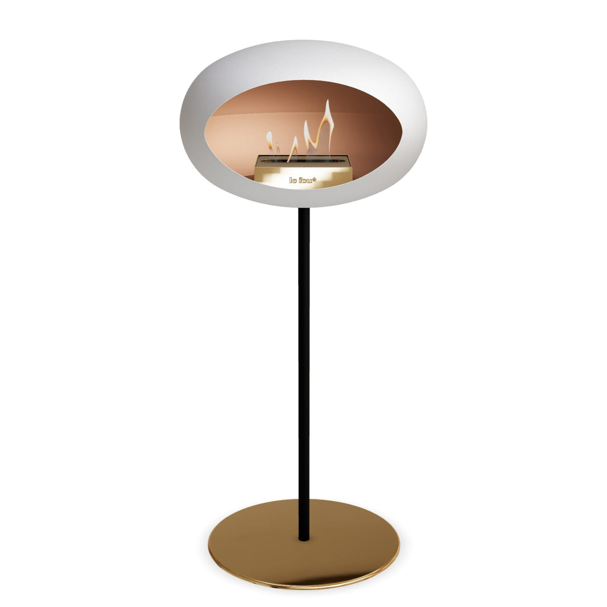 Le Feu Steel High Dome White Fireplaces Nüline Distribution ø2.5 cm black rose gold rose gold burner