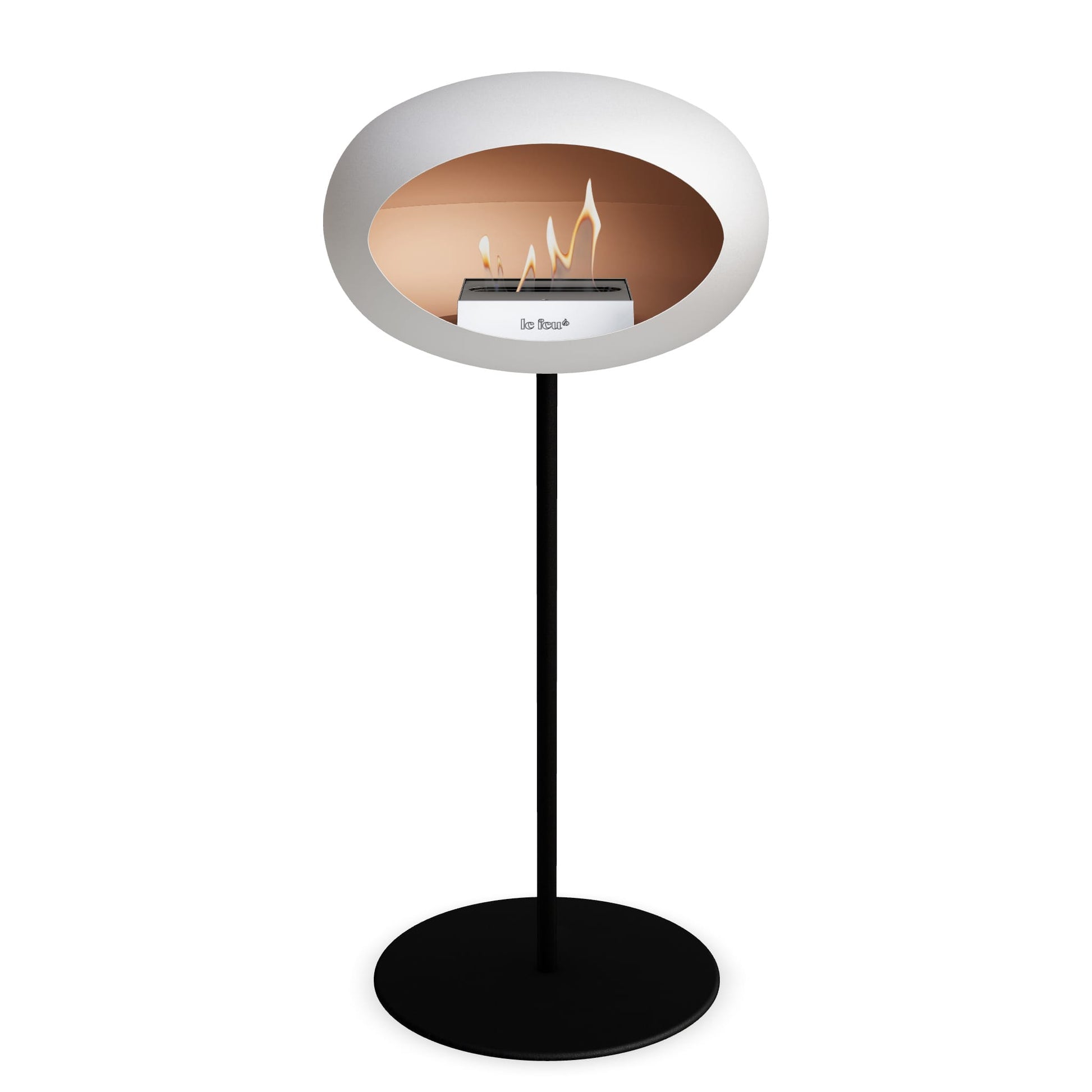 Le Feu Steel High Dome <br>White Fireplaces Nüline Distribution ø2.5 cm black black steel burner