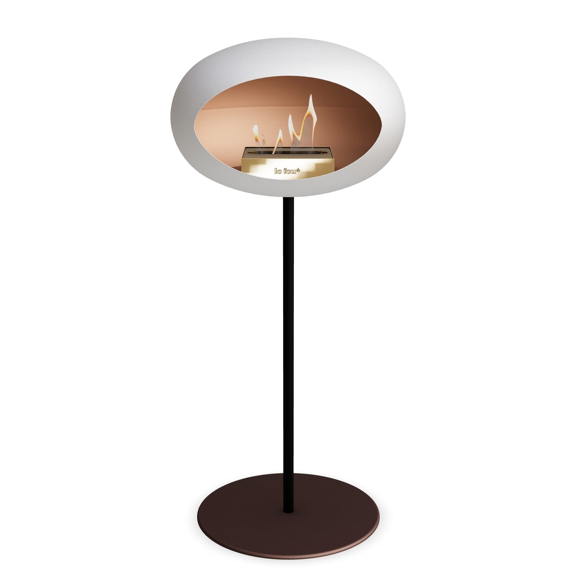 Le Feu Steel High Dome <br>White Fireplaces Nüline Distribution ø2.5 cm black mocca rose gold burner