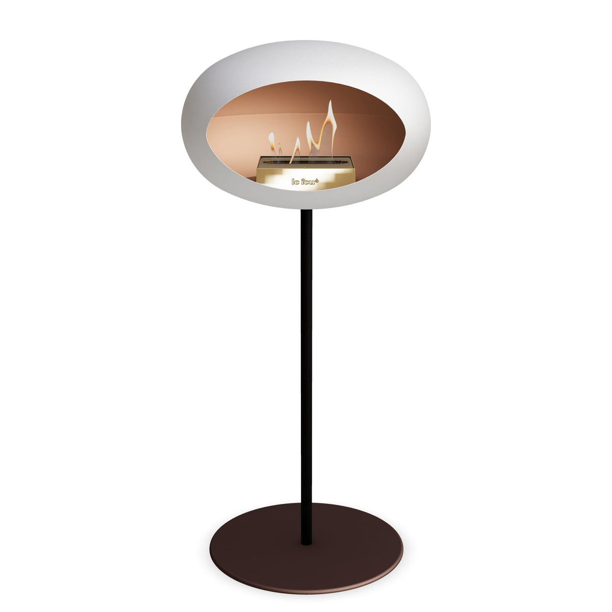 Le Feu Steel High Dome White Fireplaces Nüline Distribution ø2.5 cm black mocca rose gold burner