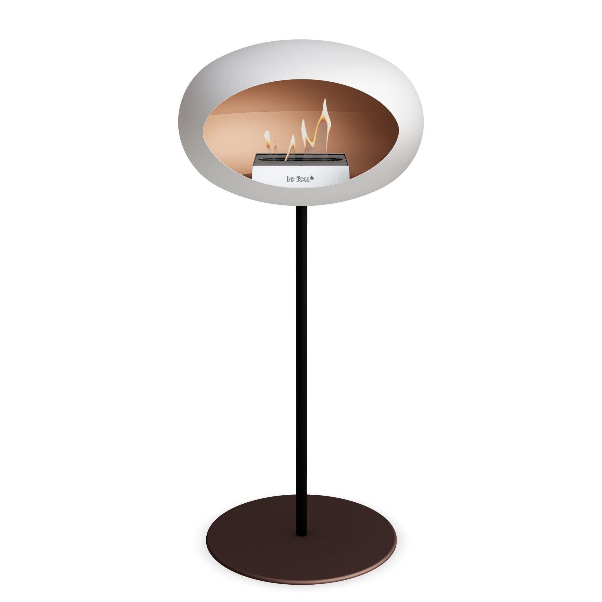 Le Feu Steel High Dome <br>White Fireplaces Nüline Distribution ø2.5 cm black mocca steel burner