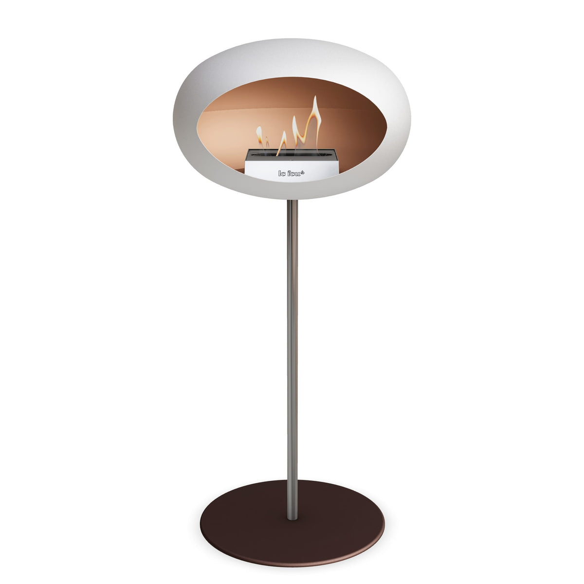 Le Feu Steel High Dome White Fireplaces Nüline Distribution ø2.5 cm polished steel mocca steel burner