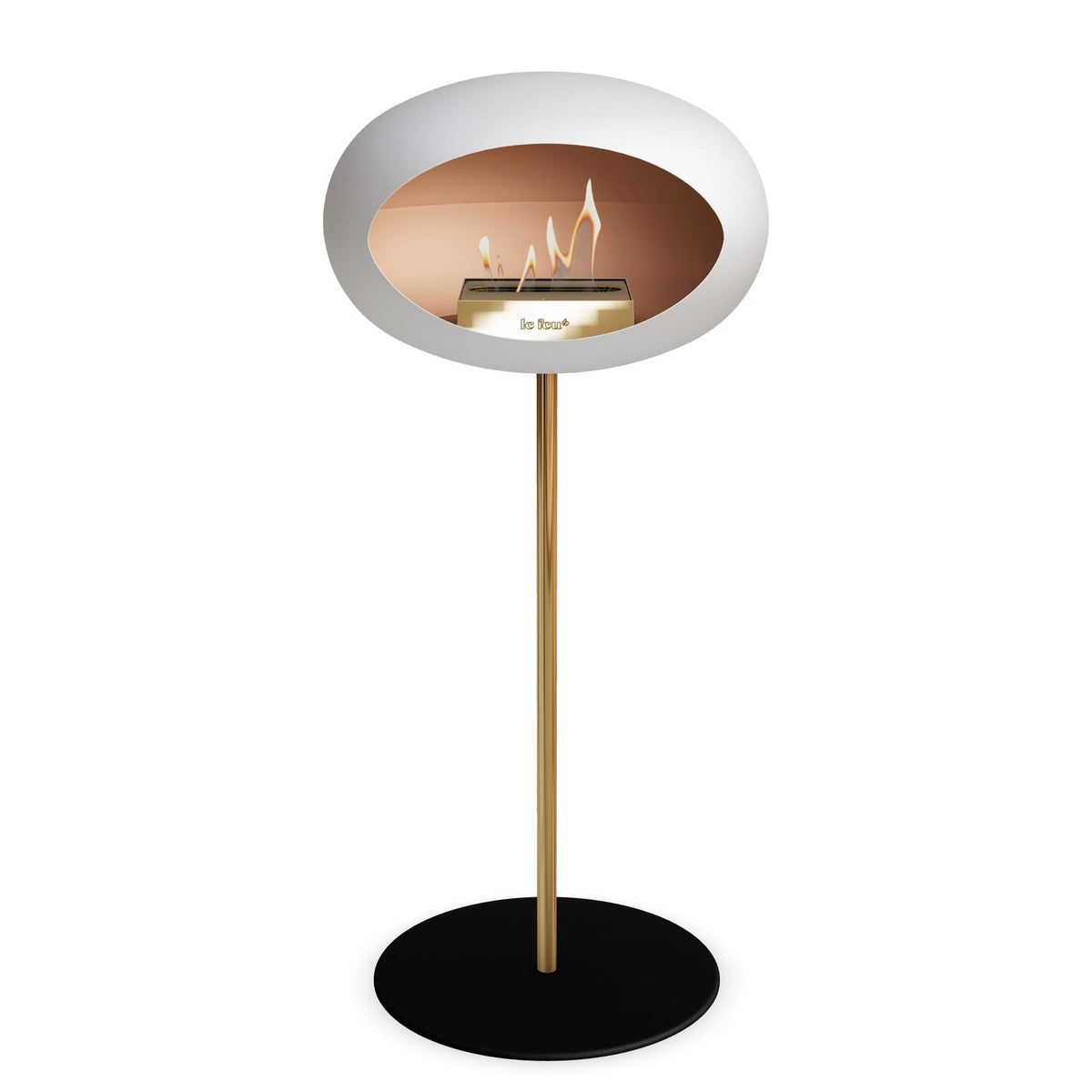 Le Feu Steel High Dome White Fireplaces Nüline Distribution ø2.5 cm rose gold black rose gold burner