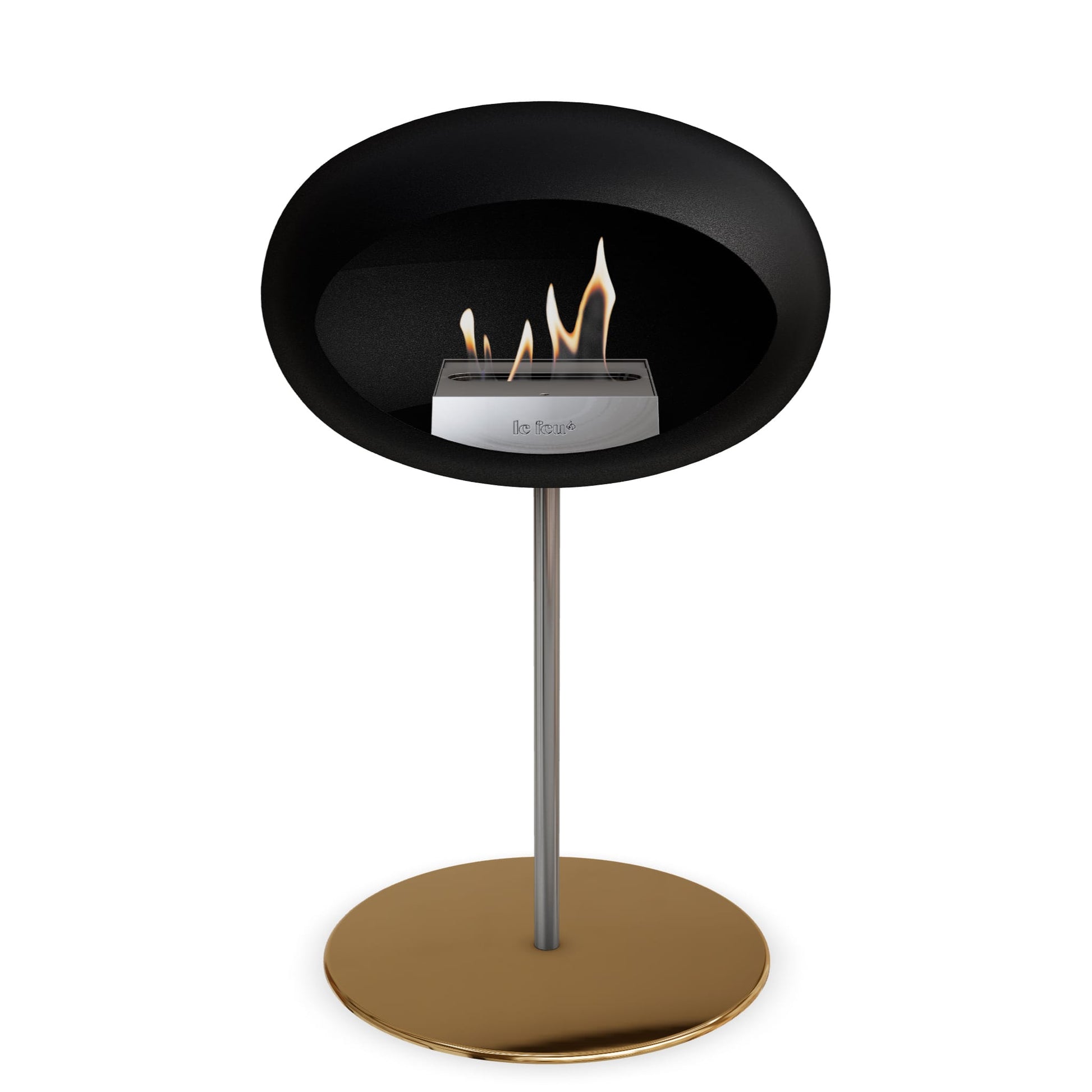 Le Feu Steel Low Dome <br>Black Fireplaces Nüline Distribution ø2.5 cm polished steel rose gold steel burner
